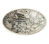 Minoribo Mino ware Japanese Ceramics Plate Wild Animals Matte Finish made in Japan (Japan Import) GBS012 (Medium Deep)