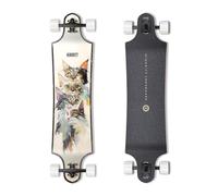 MINORITY Downhill Maple Longboard | 40-inch Drop Trough Deck | Made for Cruising Urban Commuting Ride (Kitty)