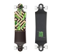 MINORITY Downhill Maple Longboard Skateboard | 40-inch Drop Trough Deck | Made for Cruising Ride (Tropical)