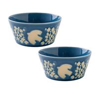 Minoru Touki Lintu Japanese Dinnerware Collection - Plates, Bowls, and Ramen Bowls (Bundle of 2) (Bowl Blue Ø13.2cm | H6.3cm)