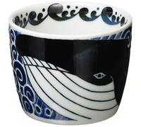 Minorutouki mino ware White Wave Whale Small Cups Set of 2, φ3.35×H2.64in 6.29oz Made in Japan