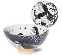 Minorutouki Mino-yaki Japanese Ceramic Rice Bowl Whale Blue (12.5×6.5cm Large Size) Japan Import 754213