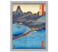 Minosaki Bungo Province Utagawa Hiroshige Japan Woodblock Artwork Framed Wall Art Print A4 Artery8 Light Grey One Size
