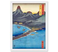 Minosaki Bungo Province Utagawa Hiroshige Japan Woodblock Artwork Framed Wall Art Print A4 Artery8 White One Size