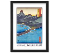 Wee Blue Coo Minosaki Bungo Province Utagawa Hiroshige Japanese Woodblock Classic Collection Artwork Framed Wall Art Print A4