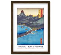 Minosaki Bungo Province Utagawa Hiroshige Japan Woodblock Classic Collection Artwork Framed Wall Art Print A4 Artery8 Brown One Size
