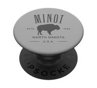 Minot North Dakota 1886 Bison Design Souvenir PopSockets Adhesive PopGrip