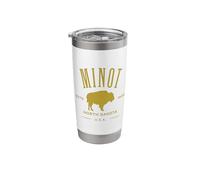 Minot North Dakota 1886 Bison Design Souvenir Stainless Steel Insulated Tumbler