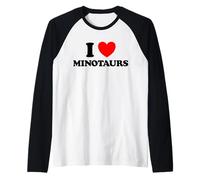 Minotaur Heart Funny Cute Favorite Greek Myth Monster Fan Raglan Baseball Tee