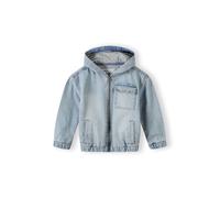 Minoti Boys Denim Jacket Outerwear With Hood Zip Fastening Light Blue Long