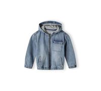 Minoti Boys Denim Jacket With Fixed Hood Zip Fastening Navy in Blue - Size 7-8Y