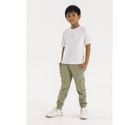 Minoti Cotton Two-Piece Set With Printed T-Shirt And Jogger Pants In Olive Olive 4-5 Years