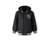 Minoti Kids Baseball Style Jacket Outerwear Detachable Hood Black Long Sleeve