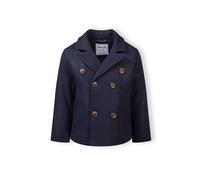 Minoti Kids Coat Double Breasted With Lapel Navy Long Sleeve Peacoat Collared