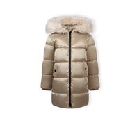 Minoti Girls long quilted winter coat with faux fur trim gold 11-12 Yrs Gold