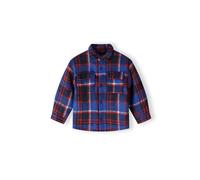 Minoti Kids Padded Shirt Jacket Outerwear Quilted Blue Long Sleeve Shearling