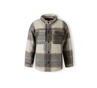 Minoti Kids Padded Shirt Jacket Outerwear Wool Blend Grey Check Long Sleeve Barn