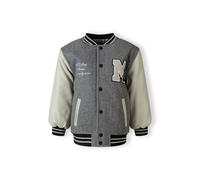 Minoti Kids Varsity Jacket Outerwear With Snap Buttons And Pu Sleeves Grey Long