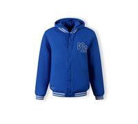 Minoti Mens Baseball Style Jacket Detachable Hood Cobalt Blue in Royal - Size 2XL