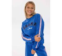 Minoti Sweatshirt With Sequin Text And Star Tape Detail In Dark Blue Dark Blue 3-4 Years