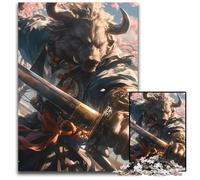 Minotor Samurai Warrior 1000Piece Jigsaw Puzzle Impossible Jigsaw Puzzles for Adults Educational Brain Teaser Artistic HomeOffice Decor 14 Age 1000 PCS(38x26cm)