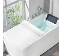 MINRS Bathtub Cover Foldable Bathtub Board Waterproof Dustproof 170 x 70 x 0.65 cm Insulation PVB Bathtubs Maximum Load Capacity 5 kg for Home, Bathroom, Spa White