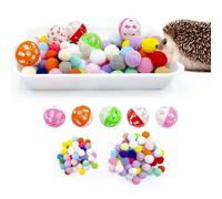 MinrzPet Dig-Box Tray for Hedgehog, Dig Box with Multicolor Furry Ball Toys, Hedgehog Accessories, Toys for Hedgehogs, Sugar Gliders, Hamster, Kitten and Other Small Animals