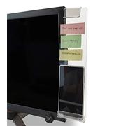 MINSA Fashion Multifunction Utility Acrylic Transparent Computer Monitors Side Panel/Memo Pads/Message Boards/Sticky Boards for Computer Screen, 1 Set (Left & Right) (Phone Holder)