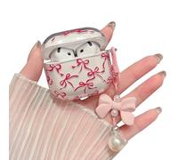 MINSCOSE Compatible with AirPods 4 Clear Case,Cute Pretty Flower Earphone Cover with Floral Keychain, Soft Transparent TPU Protective Case for AirPod 4 for Girl Women-Wine Red