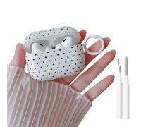 MINSCOSE for AirPods Pro 2nd/1st Generation Clear Case,Cute Polka Dot Pattern Design with Trendy Keychain Ring,Soft TPU Protective Shockproof Case with Cleaner Kit for Airpods Pro/Pro 2-White