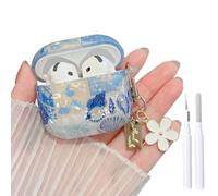 MINSCOSE for Glitter AirPods 4 Case,Cute Shell Pattern Marine Life Design with Floral Keychain,Soft TPU Anti-Drop Shockproof Cover with Cleaner Kit for Women Girls for AirPods 4-Seashell