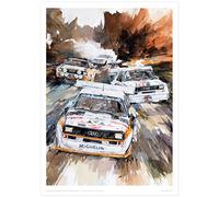 MINSEOK Watercolor Car Posters Room Decor - Premium A3 Art Old Print Pictures, Perfect Car Wall Art Gift - Dynamic Rally Sports Cars