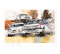 MINSEOK Old Car Poster | Premium A3 (491 x 420 mm) | Perfect Car Gift (Lancia Delta S4, Delta HF Old Car)