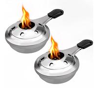 MINSHUXI Portable Outdoor Stove Alcohol Stove, Pack of 2, Stainless Steel Fondue Burner, Windproof, for Outdoor Fondue, Camping, Hiking, Picnic