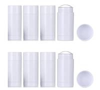 Minsily 10 Pack 30ml Round Empty Deodorant Containers Twist Up Filling Stick Plastic Deodorant Container White Lip Balm Tubes 1 Oz Refillable Deodorant Bottles DIY Deodorant Lipstick Crayon Chapstick