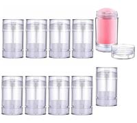Minsily 10 Pack 50ML/1.7 Oz Clear Empty Deodorant Containers Twist Up Filling Stick Plastic Deodorant Container Round Lip Balm Tubes Refillable Deodorant Tubes DIY Deodorant Lipstick Crayon Chapstick