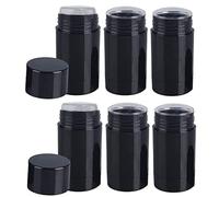 Minsily 10 Pack 75ml Round Empty Deodorant Containers 2.5oz Twist Up Filling Stick Plastic Deodorant Container Empty Lip Balm Tubes Refillable Deodorant Bottle for DIY Lipstick Crayon Chapstick(Black)