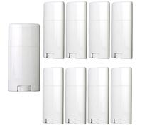 Minsily 10 Pack 75ml White Empty Deodorant Containers 2.5 oz Oval Lip Balm Tubes Plastic Deodorant Container Oval Twist Up Refillable Tubes BPA-Free for DIY Deodorants Lipstick Crayon Chapstick Tubes