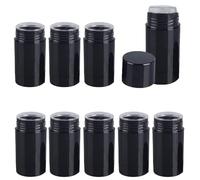 Minsily 10 PCS 15ml Round Empty Deodorant Containers Twist Up Filling Stick Plastic Deodorant Container Black Empty Lip Balm Tubes Refillable Deodorant Bottles for DIY Lipstick Crayon Chapstick Gifts