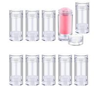 Minsily 10 PCS 30ml Clear Round Empty Deodorant Containers Twist-up Filling Stick Tube Plastic Lip Balm Tubes Refillable 1 Oz Deodorant Bottle Holder for DIY Homemade Lipstick Crayon Chapstick