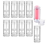 Minsily 10 PCS 30ml Clear Round Empty Deodorant Containers Twist-up Filling Stick Tube Plastic Lip Balm Tubes Refillable 1 Oz Deodorant Bottle Holder for DIY Homemade Lipstick Crayon Chapstick