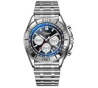 Minskolei Shield Men's Watch Automatic Winding Mechanical Movement Multi-Function Dial Design, Week and Month and Date and 24 Hours, 30M Waterproof Fashion Business Sports Watches for Men, Steel