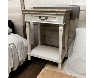 Minster 1 Drawer Side Table - Wood - L40 X W60 X H78 Cm