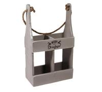 Minster 2 Bottle Wine Holder - L10 X W21 X H39 Cm - Rustic Grey
