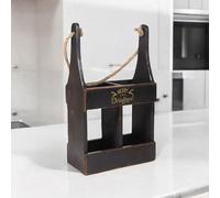 Minster 2 Bottle Wine Holder - Wood - L10 X W21 X H39 Cm - Black