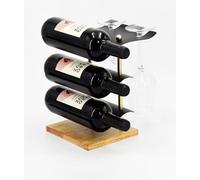 Minster 26Cm Wine Rack - Metal/wood - L23 X W18 X H26 Cm