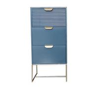 Minster 3 Drawer Bedside Table - Wood - L24 x W30 x H64 cm - Blue | Size: 1 Pack Minster Blue 1 Pack
