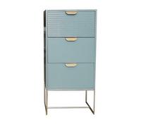 Minster 3 Drawer Bedside Table - Wood - L24 x W30 x H64 cm - Green | Size: 1 Pack Minster Green 1 Pack