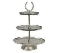 Minster 3 Tier Cake Stand - Nickel Plated - L19 X W38 X H56 Cm