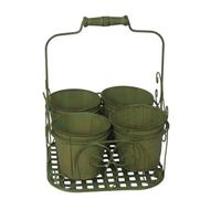 Minster 4 Decorative Basket Pot Planter - Glass - L26 X W26 X H34 Cm - Leaf Green